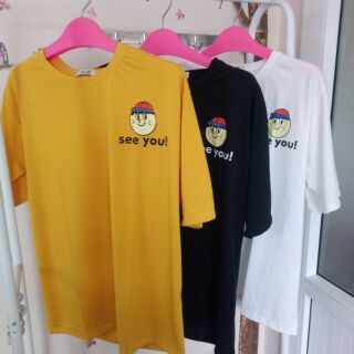 Áo thun tay lỡ form rộng unisex see you