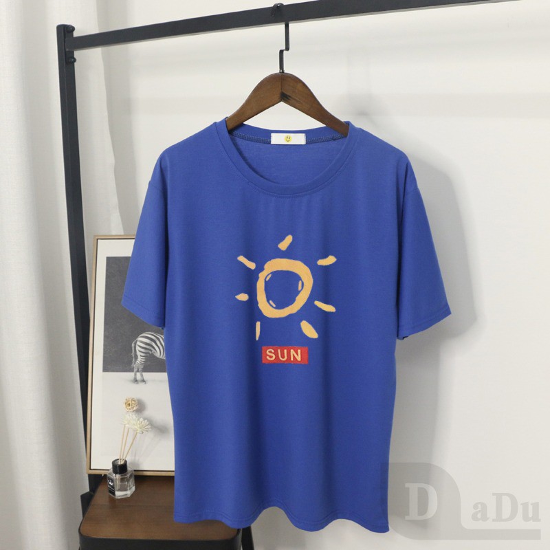 Áo Thun Tay Ngắn Cổ Tròn Dáng Rộng Phong Cách Hàn Quốc Thời Trang Mùa Hè 8 Màu Tùy Chọn Size S ~ 3XL