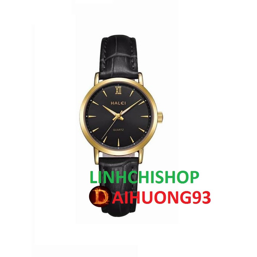 Đồng hô nữ Halei dây da cực bền chống nước cực tốt (có size nam) | BigBuy360 - bigbuy360.vn