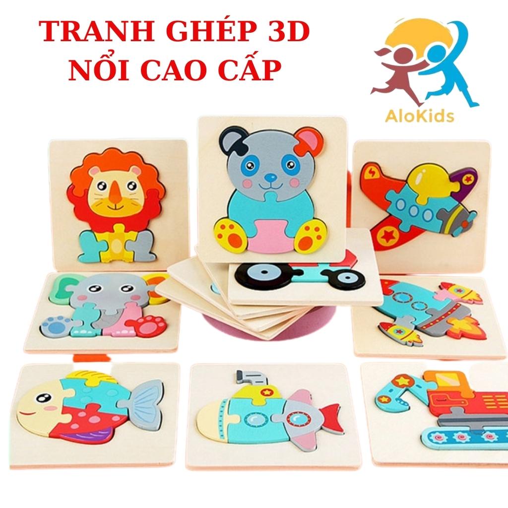 Tranh Ghép Hình 3D Nổi Bằng Gỗ Cho Bé Loại Cao Cấp Shop Alokids