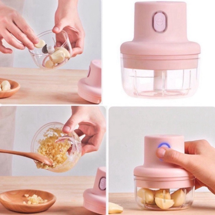 Máy Xay Tỏi Ớt, Máy Xay Thịt Mini Đa Năng Cầm Tay Sạc Điện Cực Kỳ Tiện Lợi