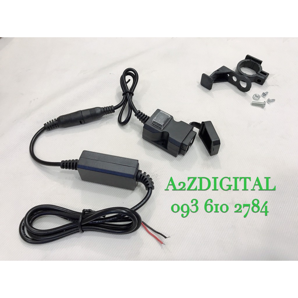 SẠC ĐIỆN THOẠI TRÊN XE MÁY 2 CỔNG SẠC