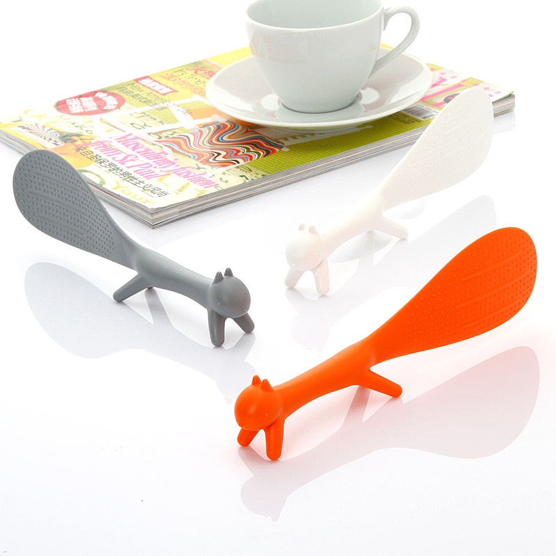 Muỗng Xới Cơm Bằng Thép Không Gỉ Chống Dính Hình Con Sóc Dễ Thương