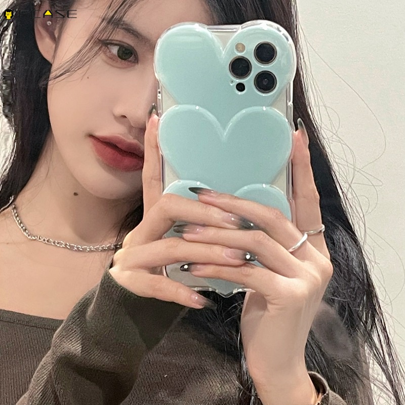 Ốp Điện Thoại Mềm Trong Suốt Màu Kẹo Họa Tiết Trái Tim 3D Đơn Giản Sáng Tạo Cho iPhone 13 12 11 Pro Max