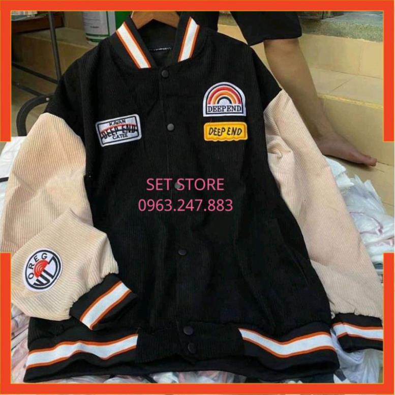 Áo khoác BOMBER nhung Nam,Nữ ,3 màu Đen,Hồng,Xanh DH12