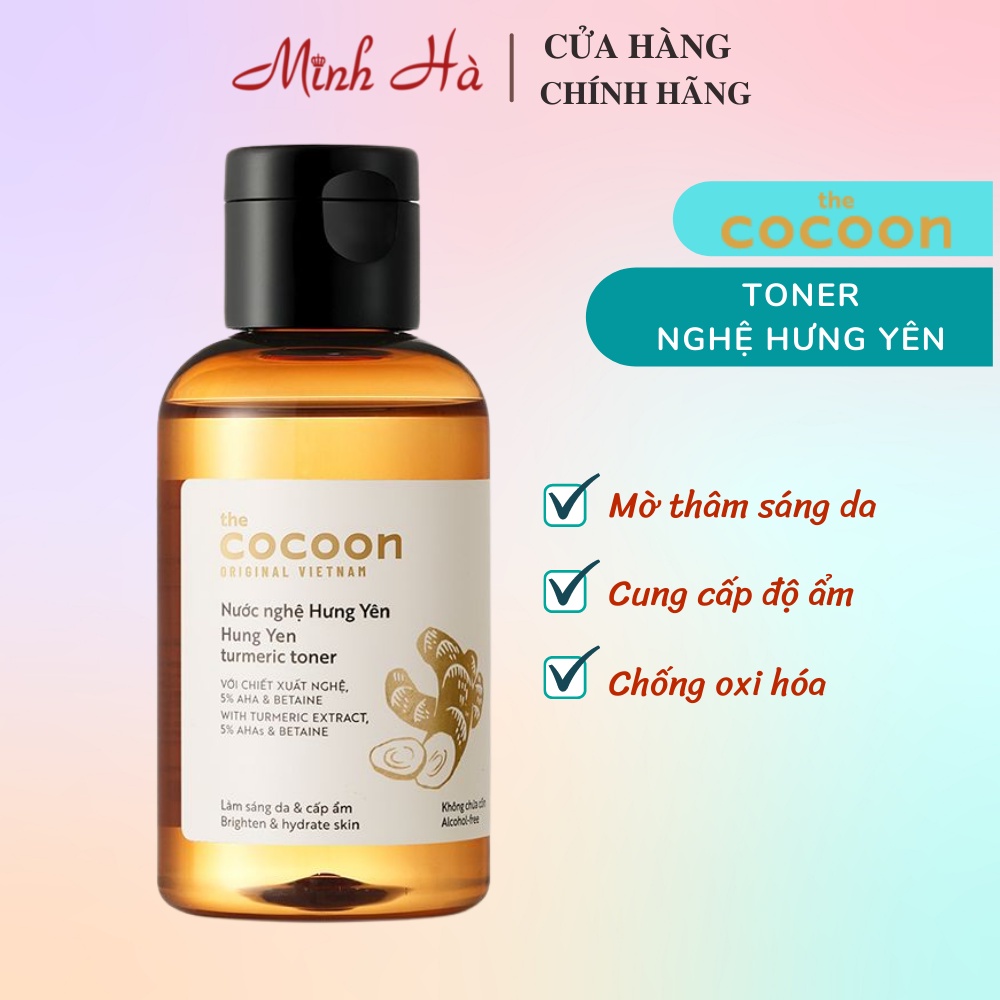 Toner Cocoon từ nước nghệ Hung Yen Turmeric 140ml làm sáng da và cấp ẩm