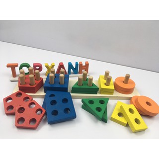 Bộ trụ 5 cọc thả hình gỗ