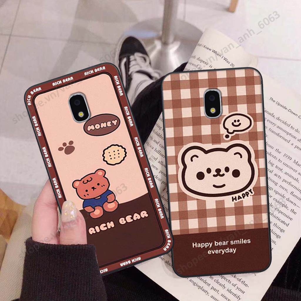 Ốp lưng Samsung J3 Pro in hình hoa, gấu rich bear nghệ thuật, thời trang