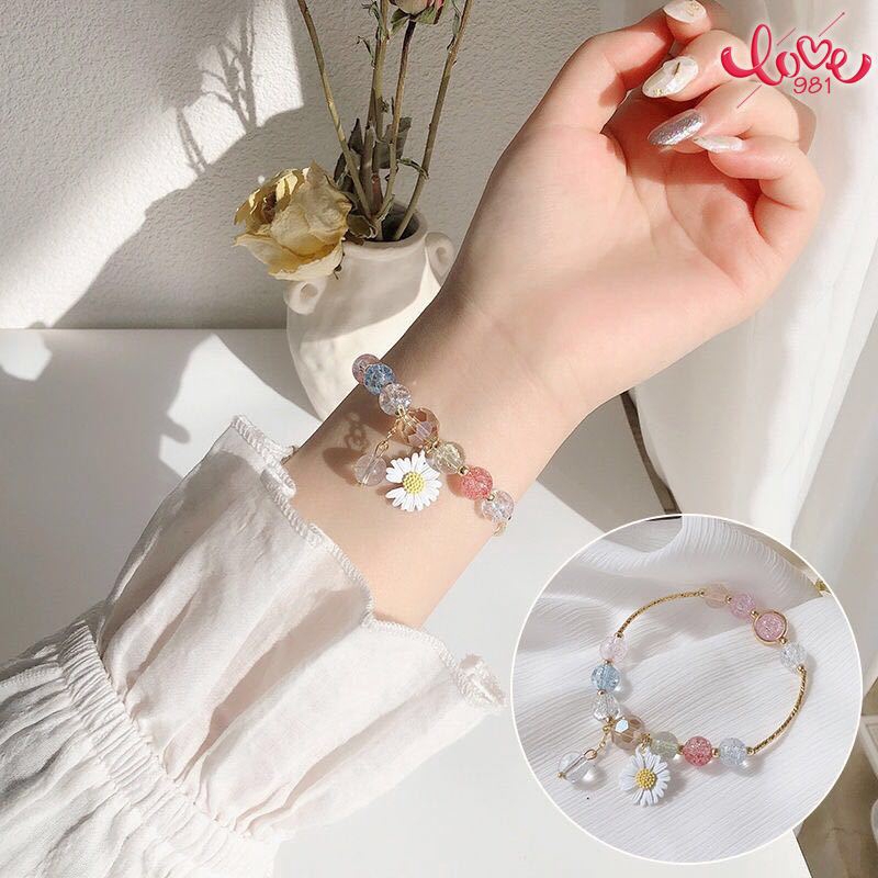 Vòng Tay Đính Hạt Pha Lê Hình Hoa Cúc Nhỏ Xinh Xắn Cho Nữ | BigBuy360 - bigbuy360.vn