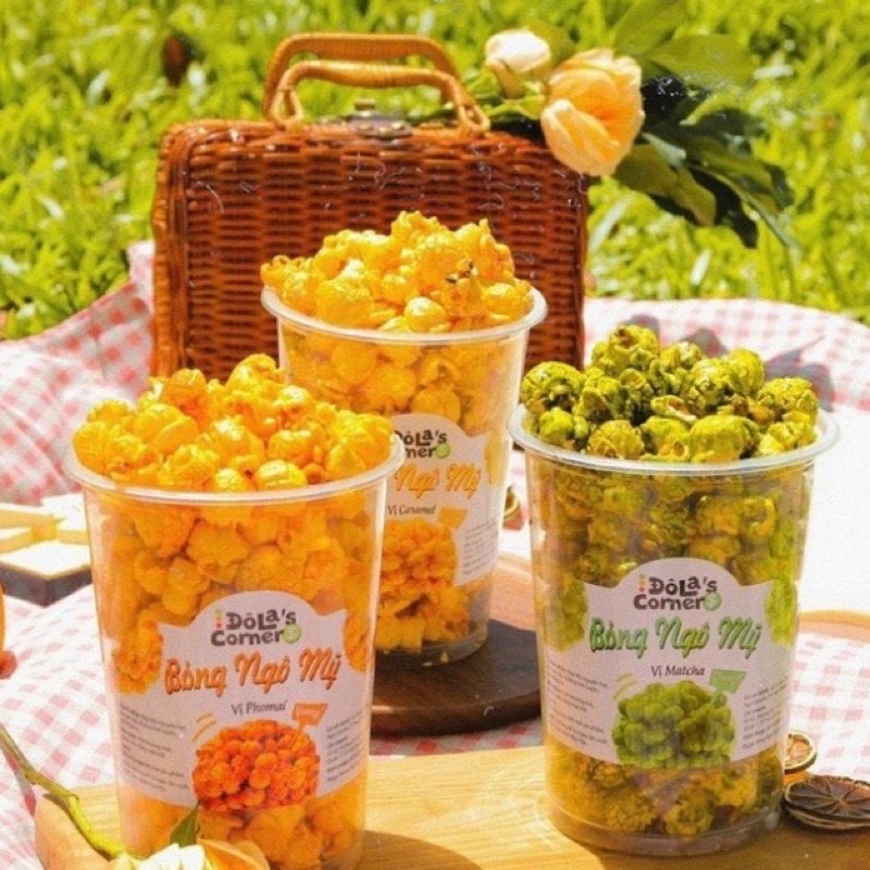 Bỏng ngô Mỹ Đôla’s corner ba vị caramel,matcha,phomai hộp 130gram