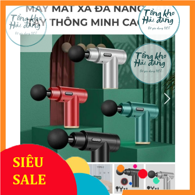 Máy Masage Cầm Tay Súng Massage Toàn Thân 6 Cấp Độ Chuyên Sâu Vai Lưng Giảm Đau Cơ