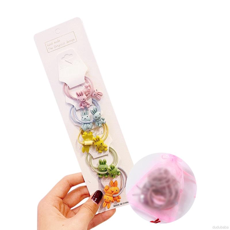 Dây buộc tóc cao su họa tiết hoa hợp thời trang xinh xắn cho bé gái