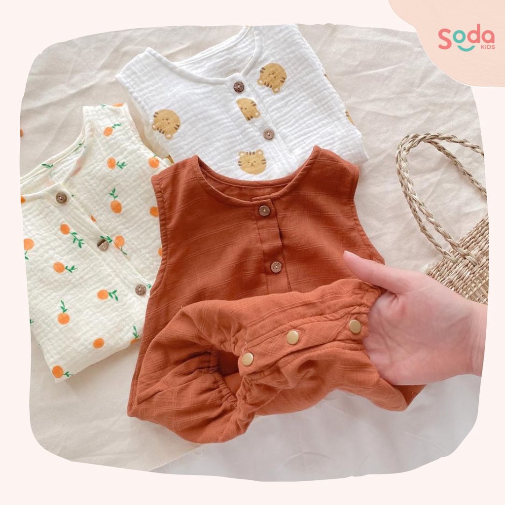 Bodysuit cho bé trai SODA KIDS thiết kế đơn giản, phong cách Hàn Quốc ( nhiều họa tiết )