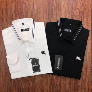 Áo Sơ Mi Nam Thêu Họa Tiết 2 Màu Trắng Đen - Aru Shop