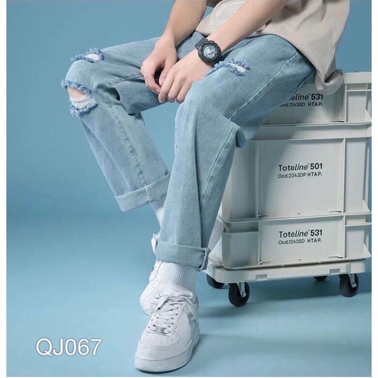 Quần jean baggy nam VN CLO wash rách - QJ067