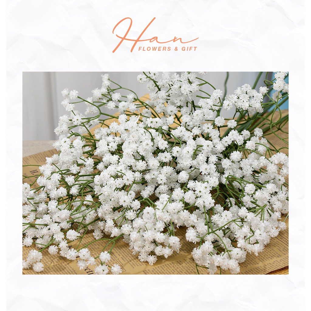 Hoa giả - hoa baby cao su giống thật 99% - phụ kiện chụp hình - Han decor