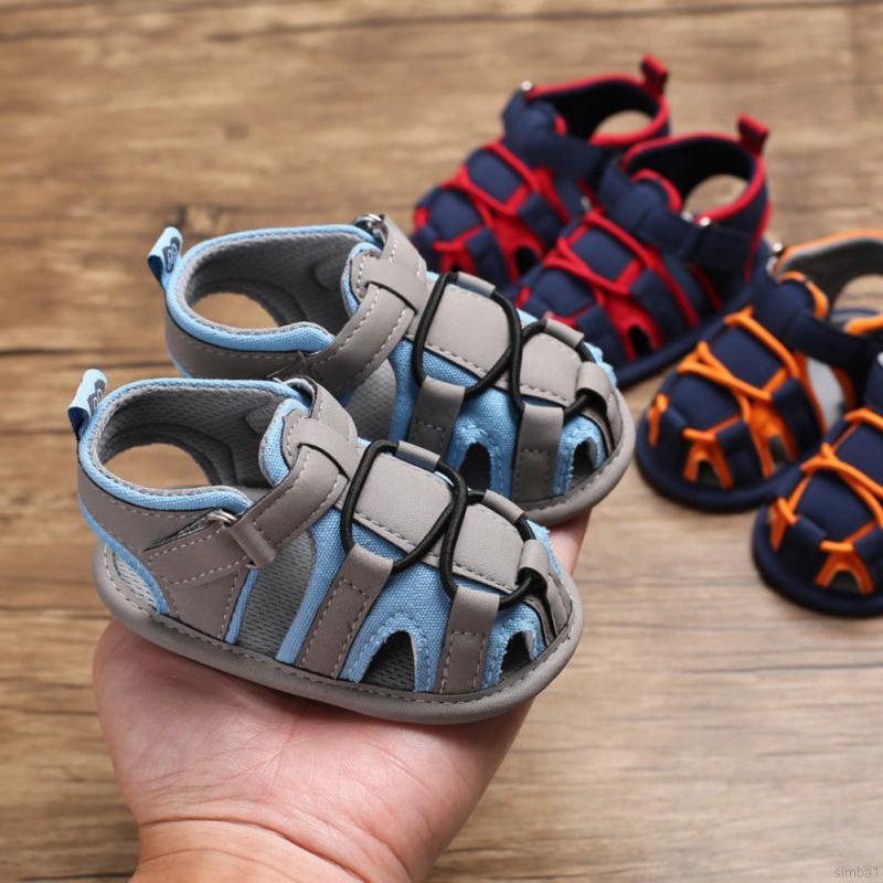 Giày sandal đế mềm chống trượt thoáng khí cho bé trai mới biết đi