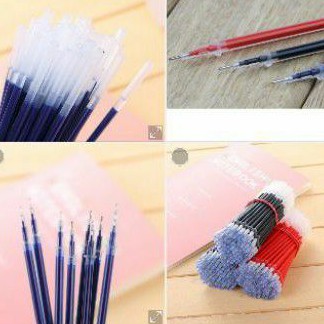 50 ruột bút mực nước màu xanh, đen, đỏ/ Combo 10 ngòi, 30 ruột bút bi gel mực nước 0.38 mm, 0.5 mm thay thế bút chữ A