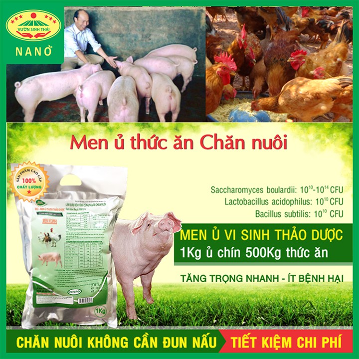 [Combo 2] Chế phẩm sinh học VƯỜN SINH THÁI và Men ủ vi sinh thảo dược BIO-MEN cho Chăn Nuôi sạch, không mùi hôi