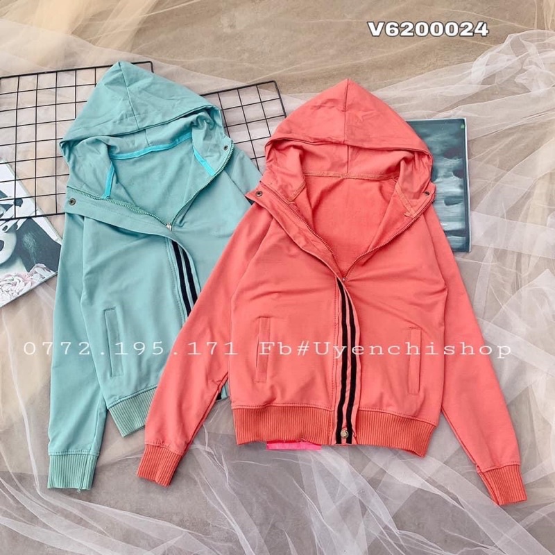 Áo  khoác thun dây kéo viền đen V6200024 | BigBuy360 - bigbuy360.vn