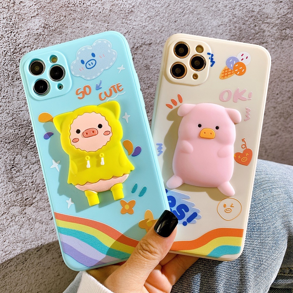 Ốp lưng hình nổi heo con cute hột me dành cho nhiều dòng máy của iphone/samsung/oppo/vivo/realme/xiaomi