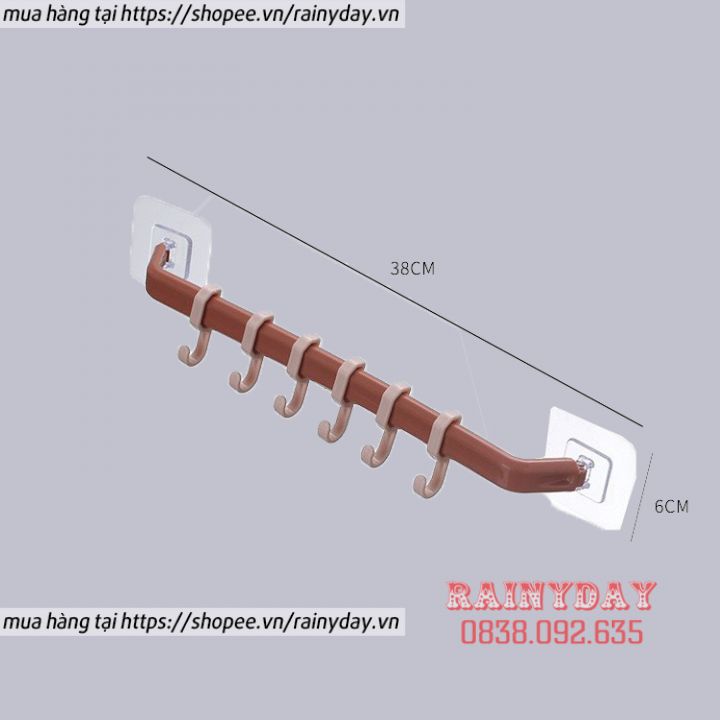 Thanh móc nhựa dán treo đồ dán gắn tường nhà tắm đa năng hút chân không siêu dính chắc chịu lực