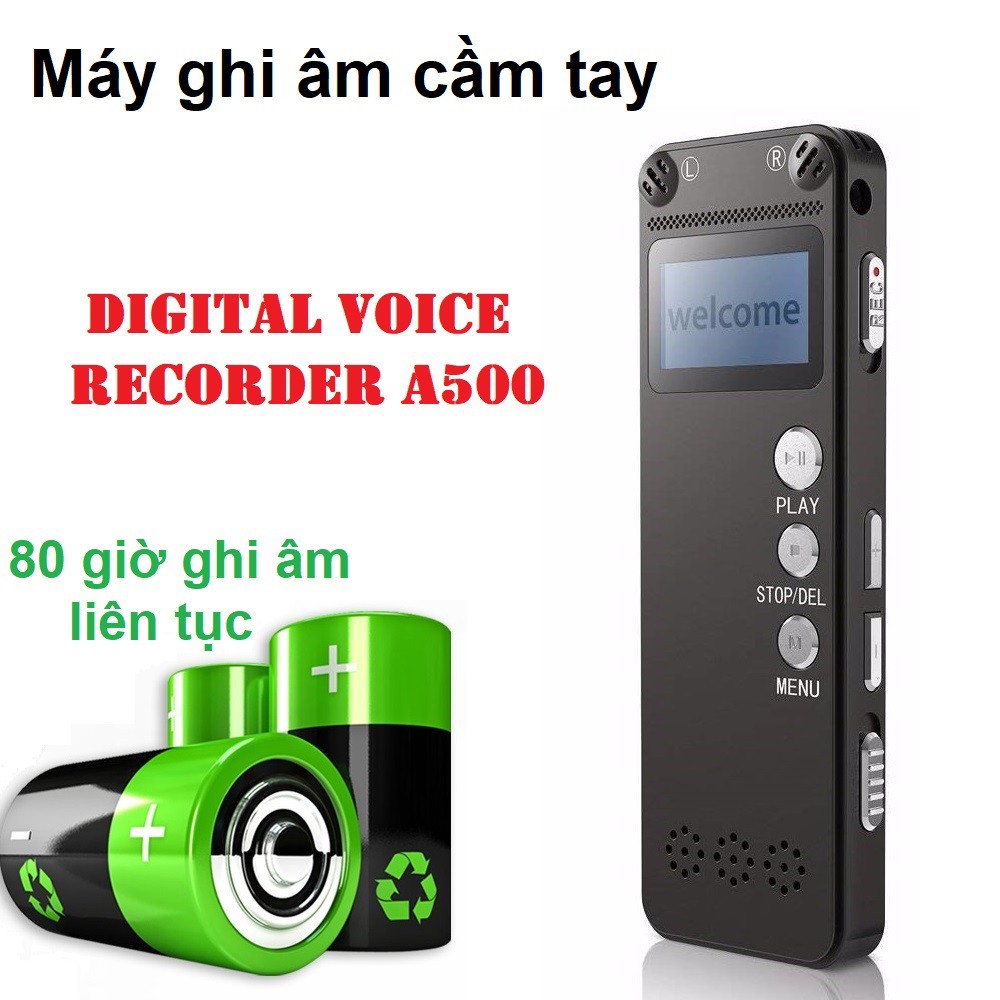 Máy ghi âm mini cầm tay A500 - Thời gian ghi âm lên đến 80 giờ