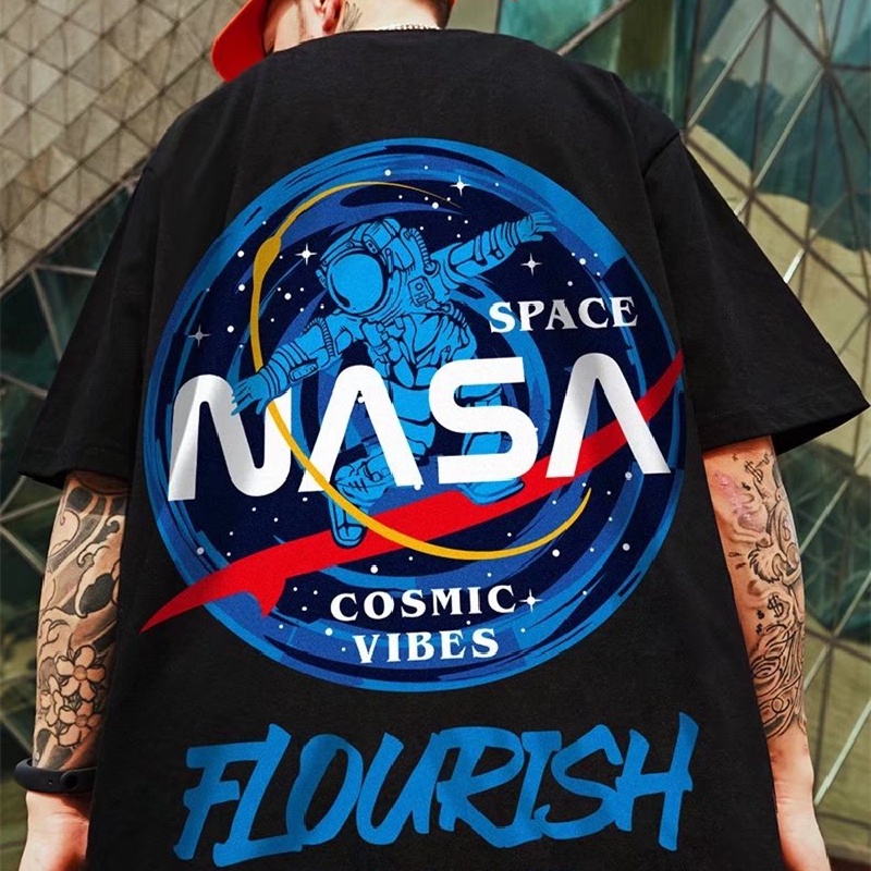 Áo Thun Dáng Rộng In Chữ Phong Cách Hip Hop Đường Phố Thời Trang Mùa Hè Cho Nam Và Nữ [M-8XL]