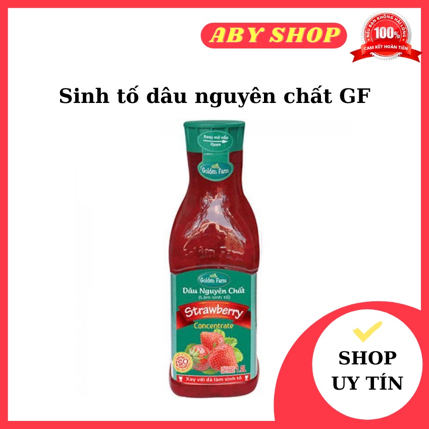 Sinh tố dâu tây nguyên chất ⚡ HÀNG LOẠI 1 ⚡ sinh tố Golden Farm 500ml dùng pha chế đồ uống
