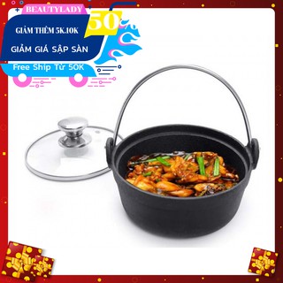 Thố gang, nồi gang nắp kính cao cấp Vạn Lợi