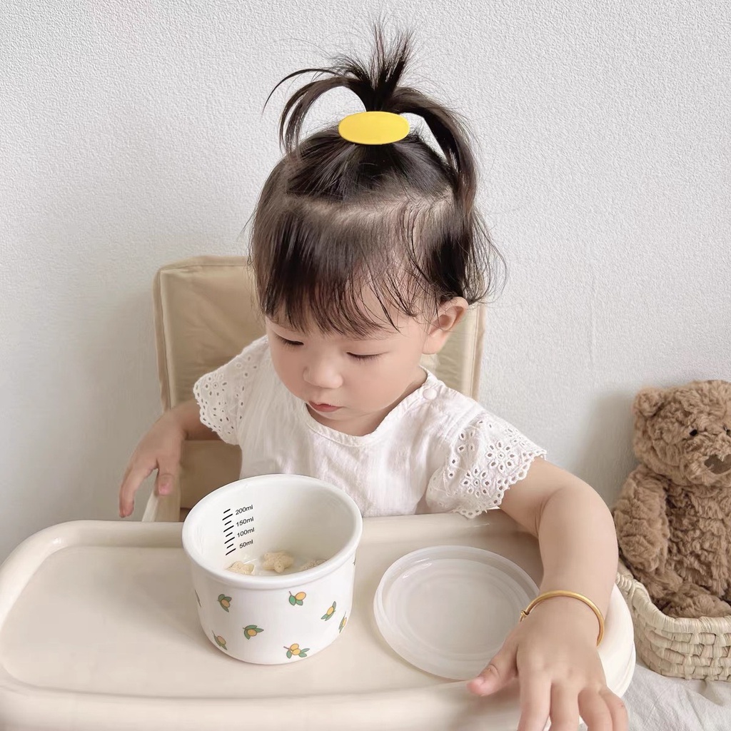 Bát sứ ăn dặm - Hủ sứ đựng đồ ăn dặm theo phong cách Hàn quốc cho bé 200ml Littletiger