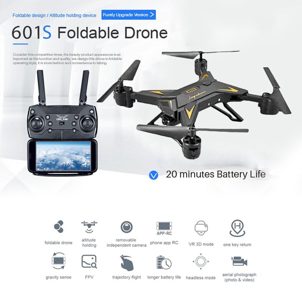 【điều khiển từ xa8/5】KY601S HD 1080P Camera Foldable RC FPV Drone with Long Flight Altitude Hold
