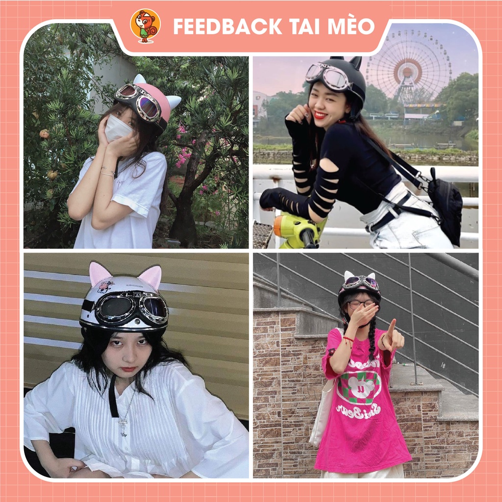 Mũ bảo hiểm nửa đầu kính phi công chính hãng Sóc Store VN nhiều màu trơn