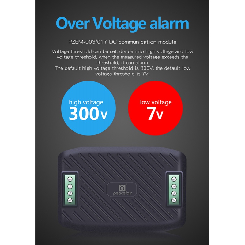 Peacefair PZEM-017 DC 0-300V Đồng hồ đo dòng điện 0-300V RS485 Modbus Vôn kế Công suất năng lượng Wattmeter với cáp USB Shunt 50A
