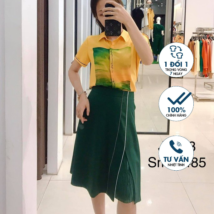 Chân váy dáng A Emspo kết hợp cùng áo dài hoặc sơ mi J0983