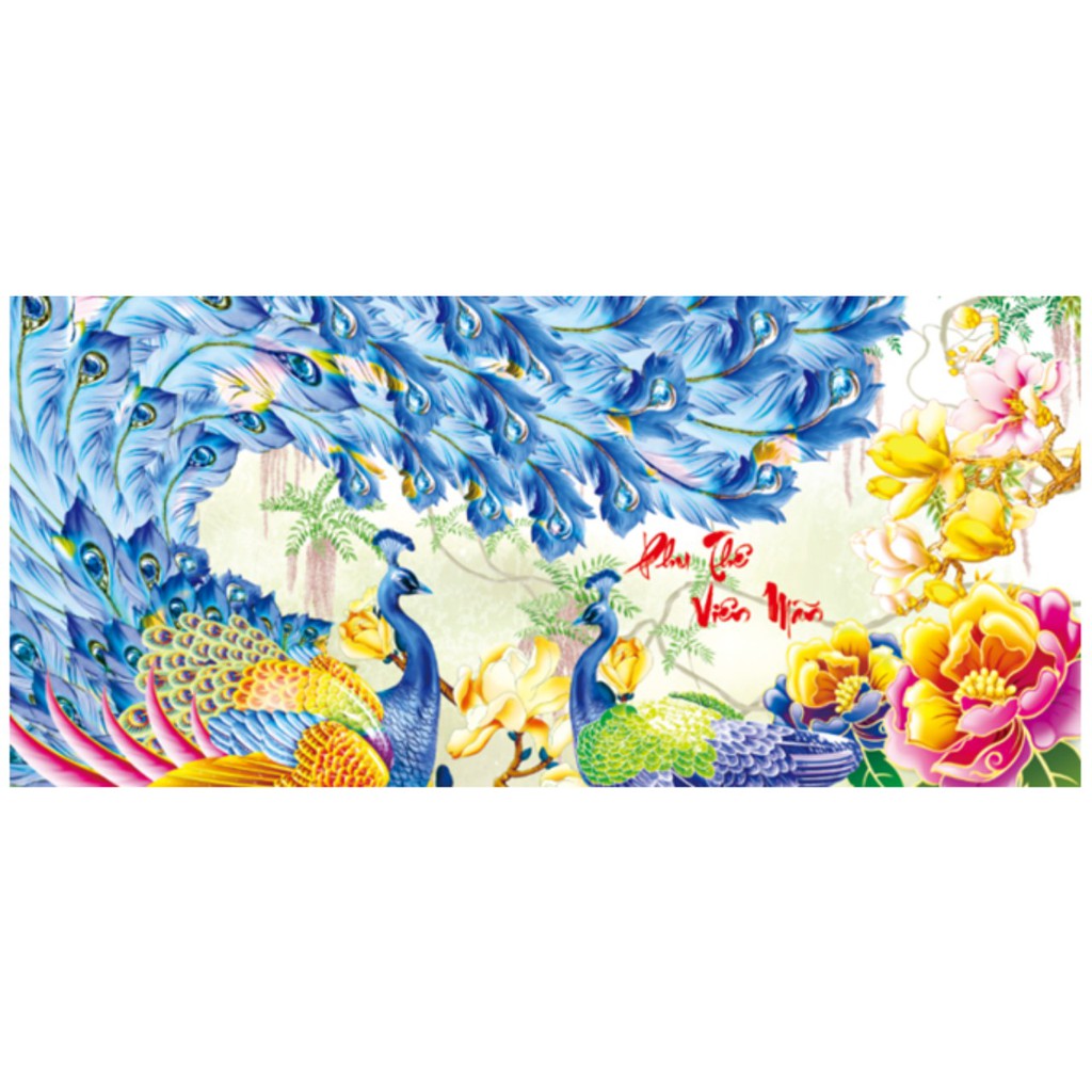 Tranh thêu chữ thập phu thê viên mãn  -X8143