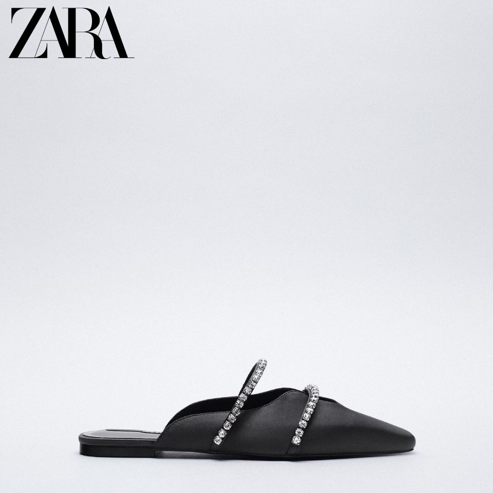 Zara Giày Muller Đế Bệt Mũi Vuông Thời Trang Mùa Xuân Dành Cho Nữ