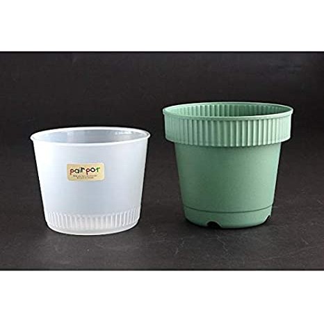[Hỏa Tốc HN] Chậu trồng cây 2 lớp màu xanh NỘI ĐỊA NHẬT BẢN