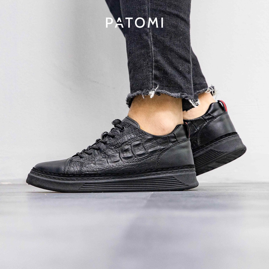 Giày thể thao nam da cá sấu cao cấp chính hãng PATOMI, giày sneaker nam phong cách công sở cho nam-G324