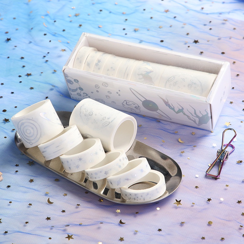 Washi tape cute trang trí sổ, băng dính trang trí sổ họa tiết ánh Metalic ĐỘC, LẠ