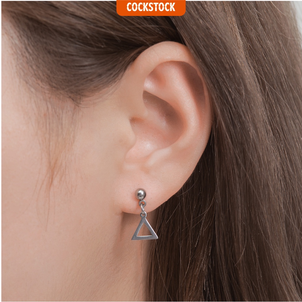 Khuyên tai tam giác rỗng thả CockStock