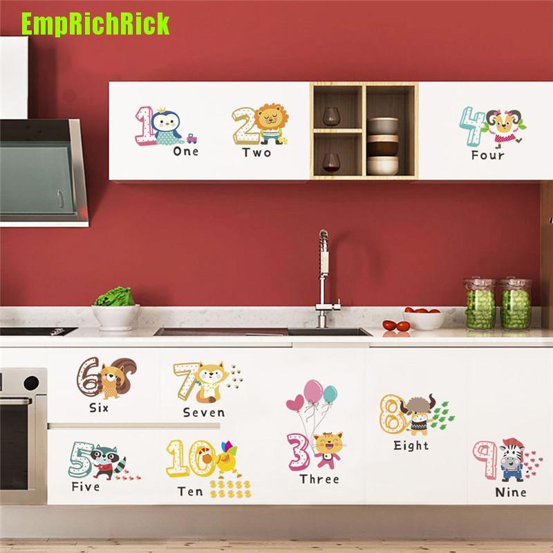 1 Bộ Sticker Chữ Cái Dán Tường Hình Động Vật Ngộ Nghĩnh