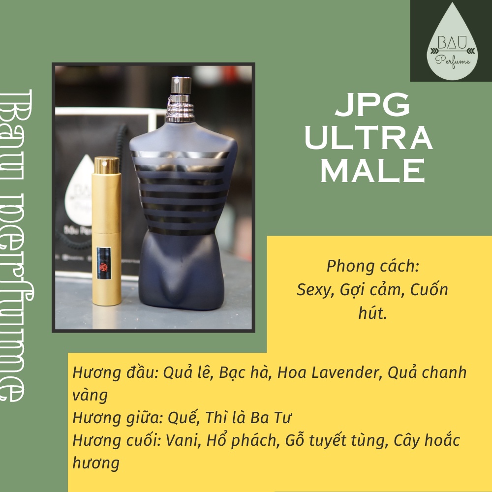 [chính hãng] nước hoa nam JPG Ultra Male _mẫu thử 10ml - 20ml - 30ml