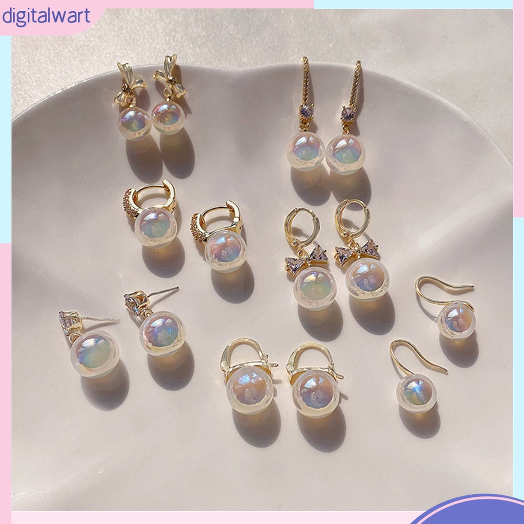 1 Đôi Bông Tai Hình Nàng Tiên Cá Đính Ngọc Trai Giả Lấp Lánh Dễ Phối Đồ