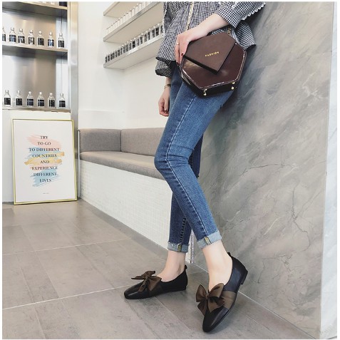 [VLANI] Giày búp bê nơ lụa mũi tròn | BigBuy360 - bigbuy360.vn