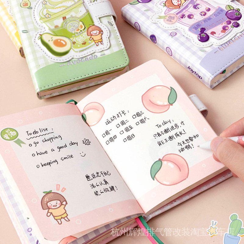 Sổ Tay Có Khóa Mật Khẩu Từ Tính Bề Mặt Da Dày Dặn Họa Tiết Dễ Thương Dành Cho Học Sinh Tiểu Học / Nhật Ký