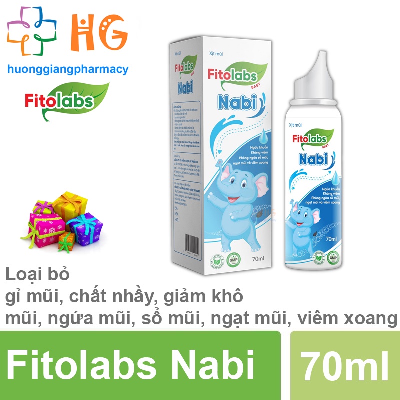 Xịt mũi thảo dược an toàn cho bé Fitolabs Nabi vệ sinh mũi hằng ngày giúp