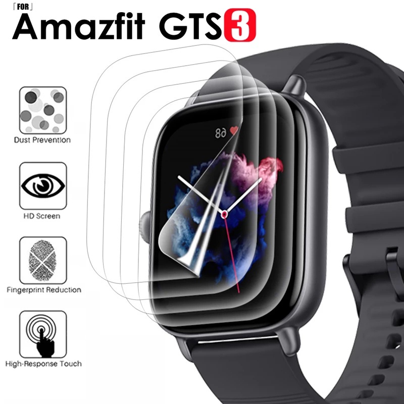 Miếng Dán Hydrogel TPU Mềm HD Trong Suốt Chống Trầy Bảo Vệ Màn Hình Cho Đồng Hồ Thông Minh Amazfit GTS 3
