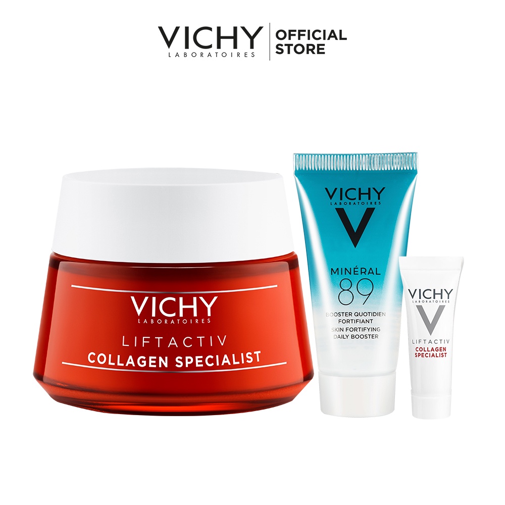 Bộ kem dưỡng hỗ trợ săn chắc, ngăn ngừa lão hóa và phục hồi da Vichy Liftactiv Collagen Specialist
