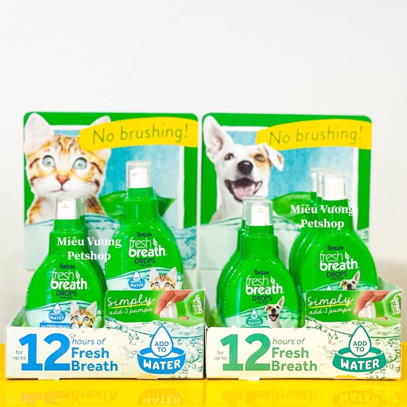 Nước khử hôi thơm miệng Tropiclean Fresh Breath Drops cho chó mèo